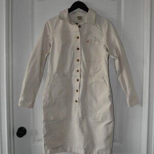 Duluth Trading Company Cream Denim Dress Women's size Small